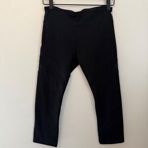 Lorna Jane Black Mesh Panel Cropped Leggings Capri Activewear  Womens M